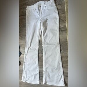Aerie Jegging Jeans Classic White Flared Pants with Stretch Waist Size Medium
